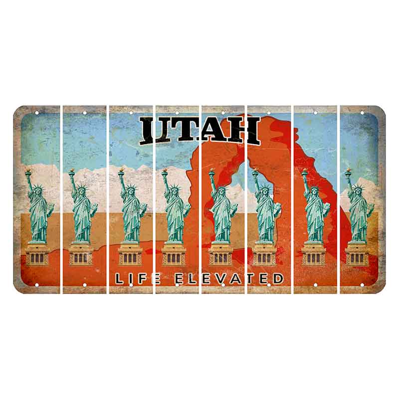 Utah Arch Cut License Plate Strips (Set of 8) Statue of Liberty