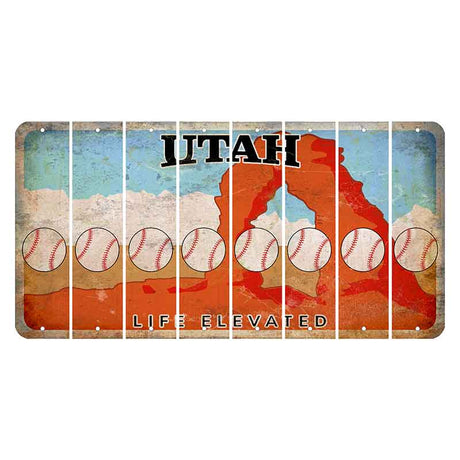 Utah Arch Cut License Plate Strips (Set of 8) Baseball