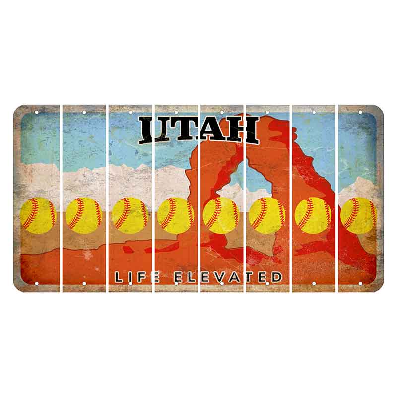 Utah Arch Cut License Plate Strips (Set of 8) Softball