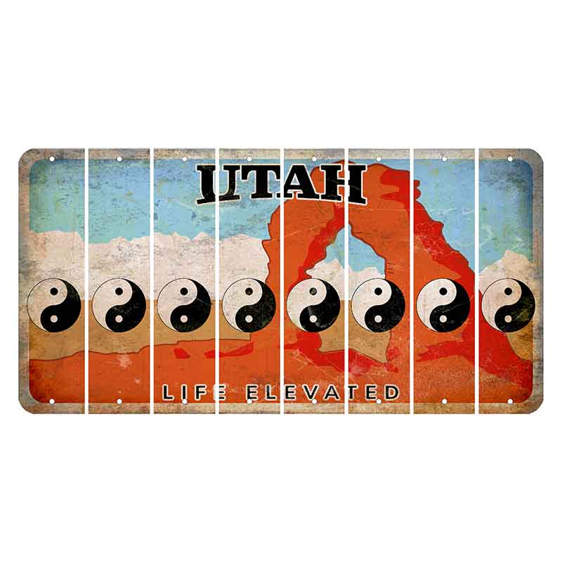 Utah Arch Cut License Plate Strips (Set of 8) Yin Yang