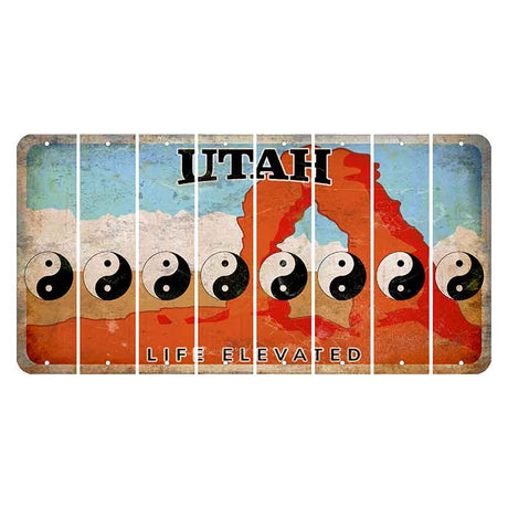 Utah Arch Cut License Plate Strips (Set of 8) Yin Yang