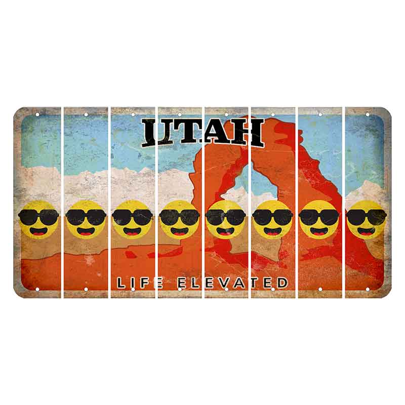 Utah Arch Cut License Plate Strips (Set of 8) Emoji - Shades