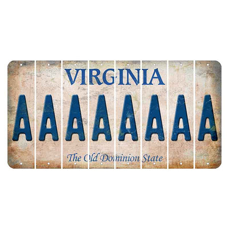 Virginia Cut License Plate Strips (Set of 8) A