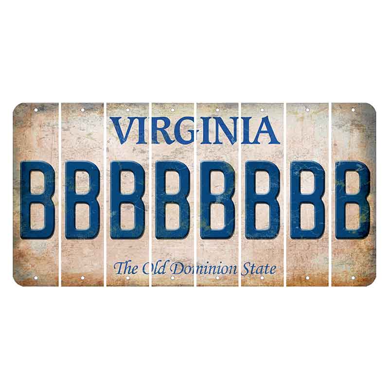 Virginia Cut License Plate Strips (Set of 8) B