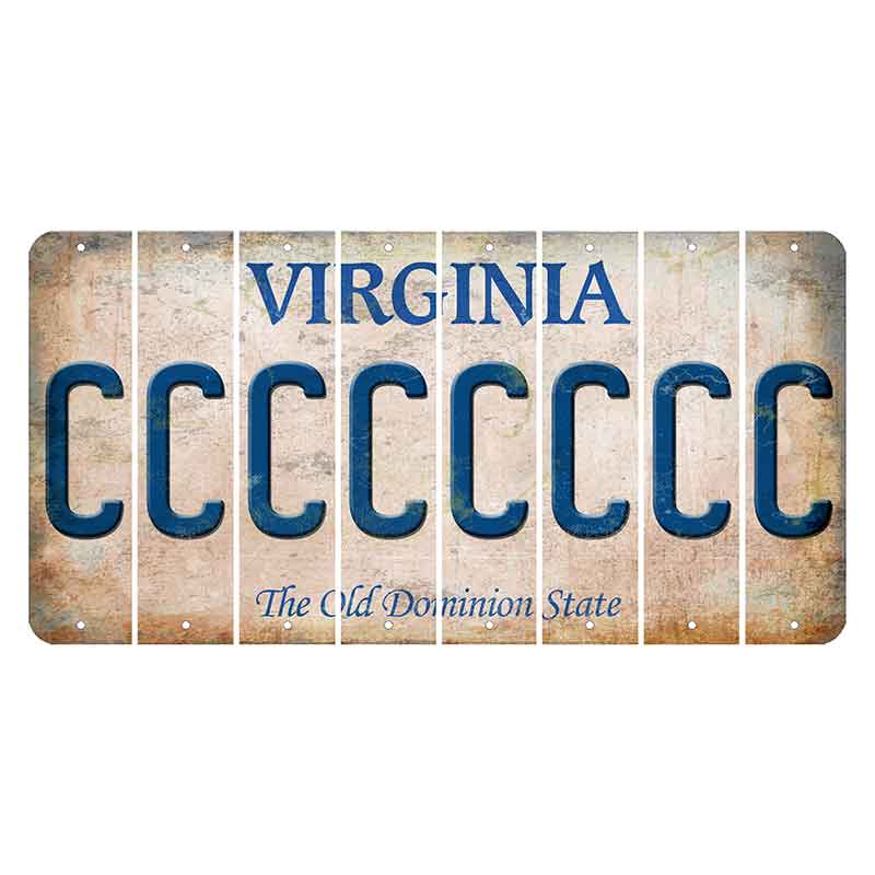 Virginia Cut License Plate Strips (Set of 8) C