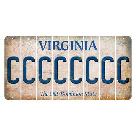 Virginia Cut License Plate Strips (Set of 8) C