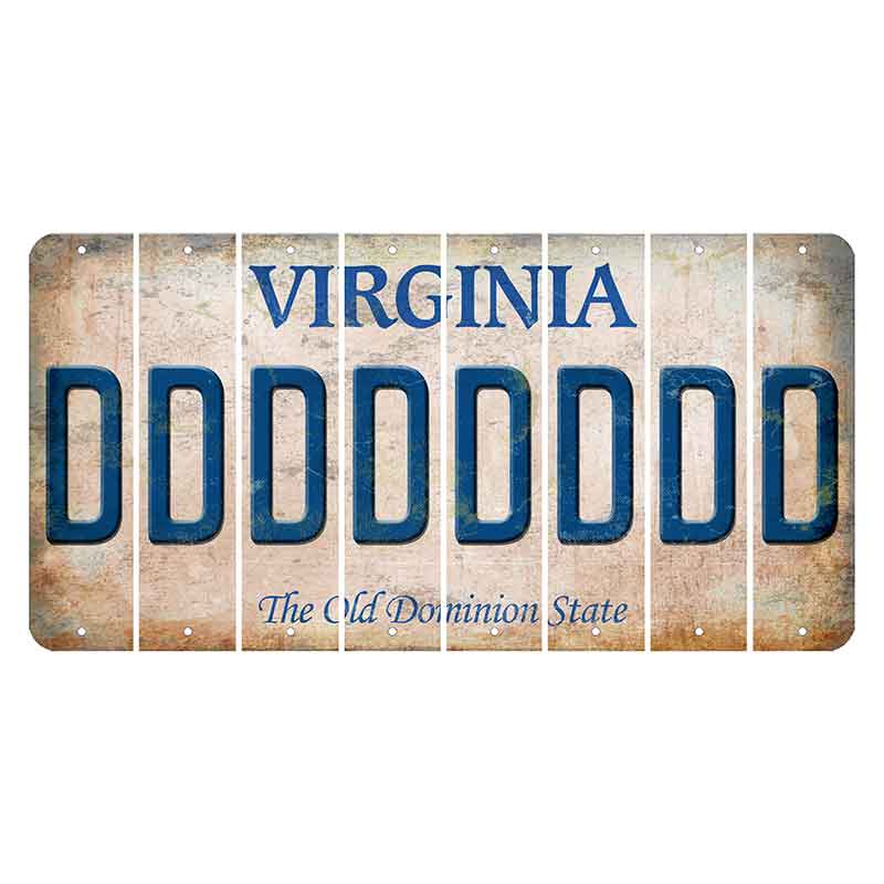 Virginia Cut License Plate Strips (Set of 8) D