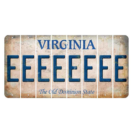 Virginia Cut License Plate Strips (Set of 8) E