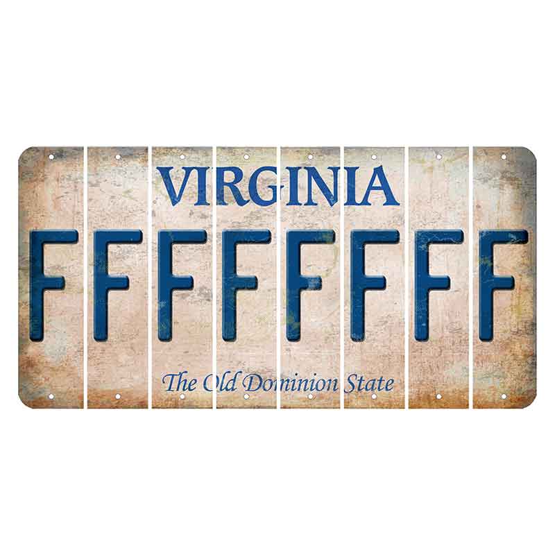 Virginia Cut License Plate Strips (Set of 8) F