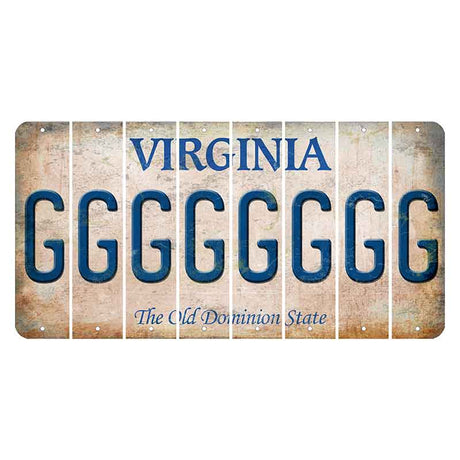 Virginia Cut License Plate Strips (Set of 8) G