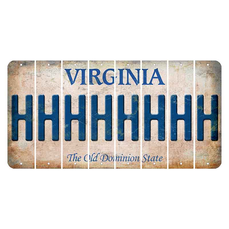 Virginia Cut License Plate Strips (Set of 8) H