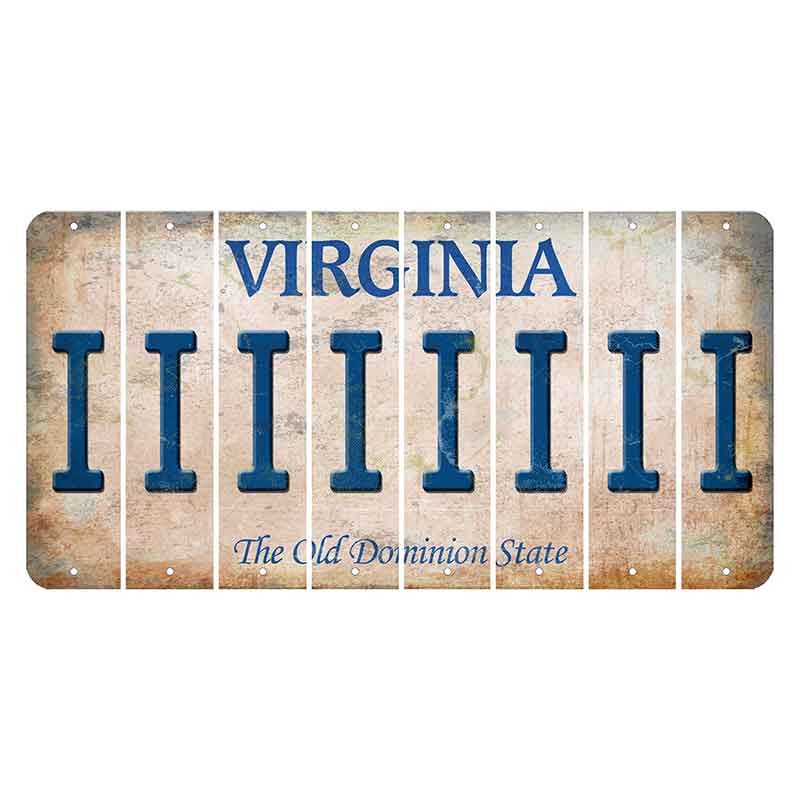 Virginia Cut License Plate Strips (Set of 8) I