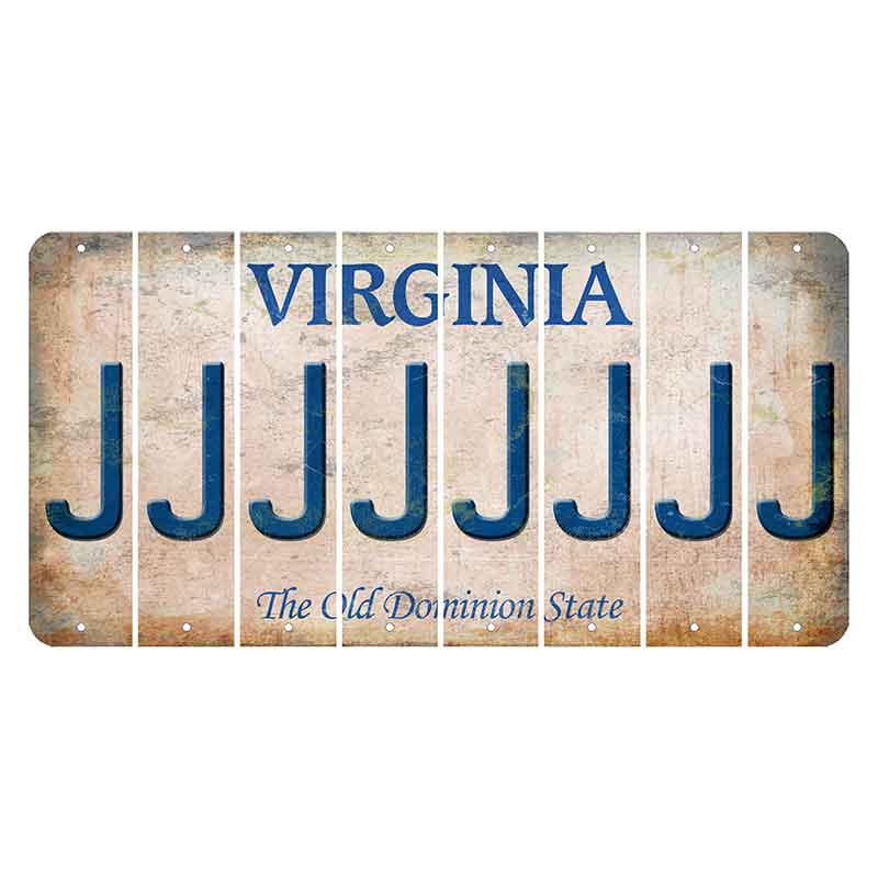 Virginia Cut License Plate Strips (Set of 8) J