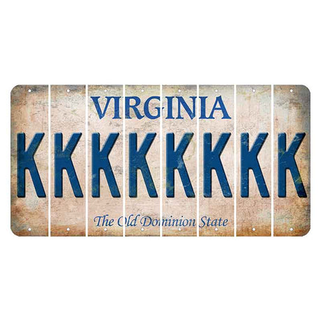 Virginia Cut License Plate Strips (Set of 8) K