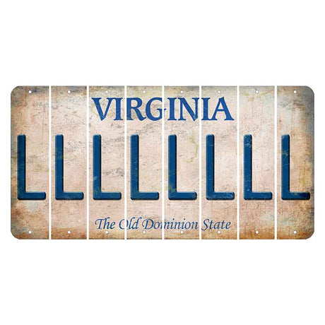 Virginia Cut License Plate Strips (Set of 8) L