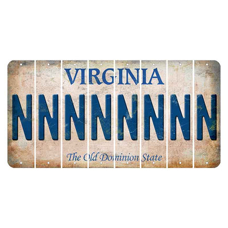 Virginia Cut License Plate Strips (Set of 8) N