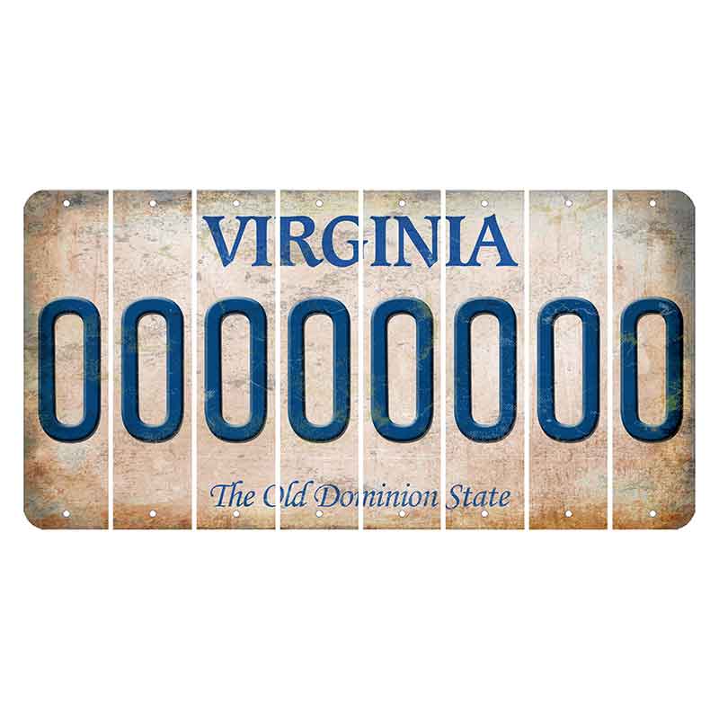 Virginia Cut License Plate Strips (Set of 8) O