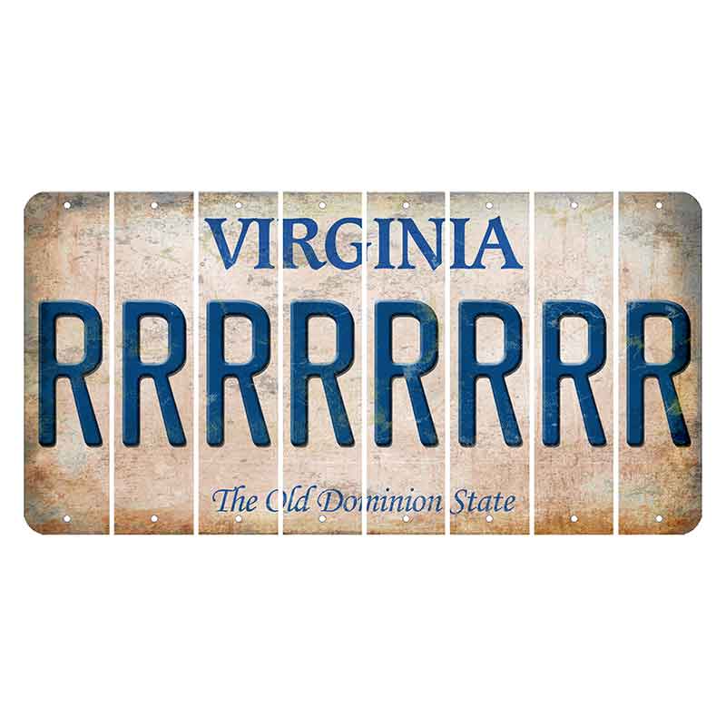 Virginia Cut License Plate Strips (Set of 8) R