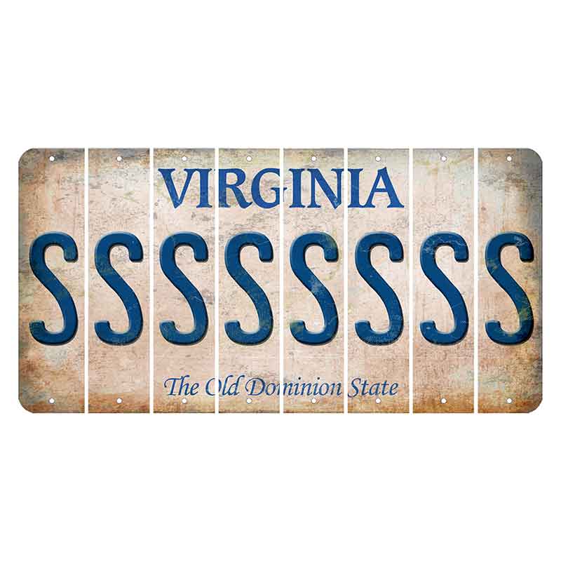 Virginia Cut License Plate Strips (Set of 8) S