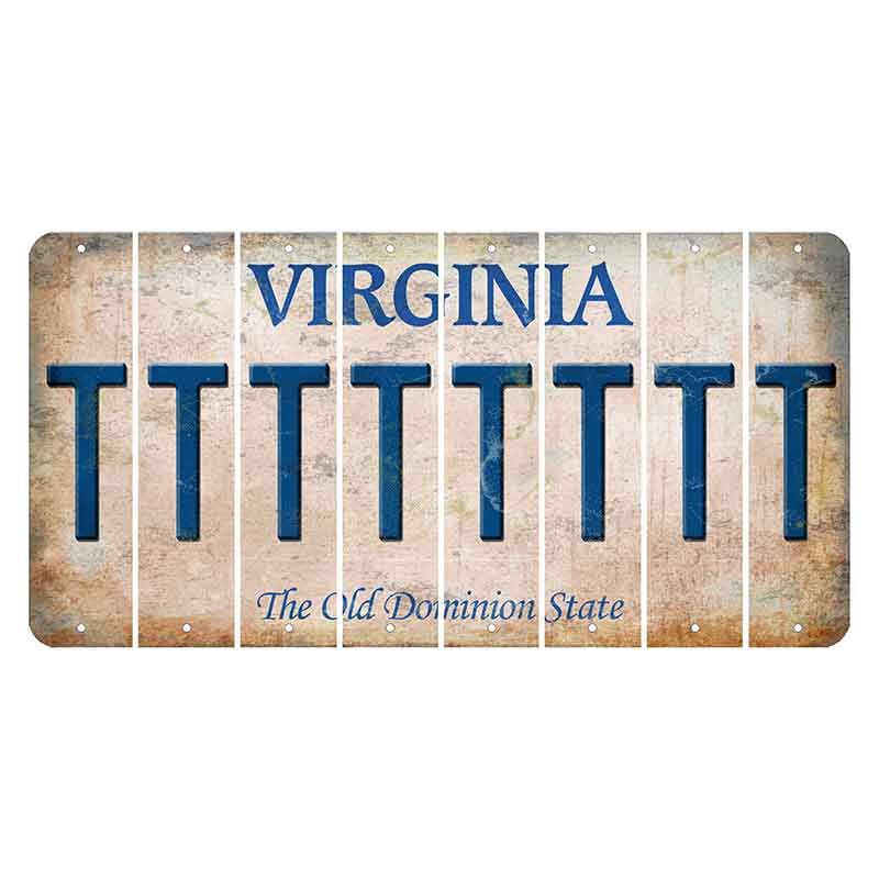 Virginia Cut License Plate Strips (Set of 8) T