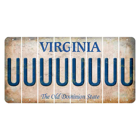 Virginia Cut License Plate Strips (Set of 8) U