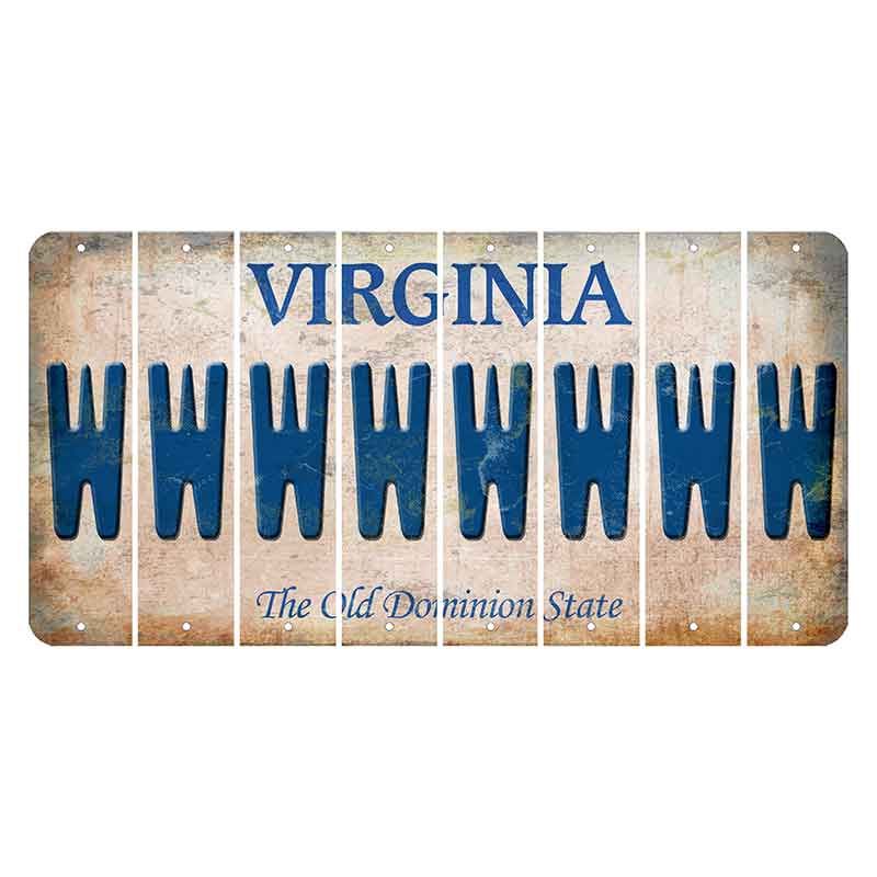 Virginia Cut License Plate Strips (Set of 8) W