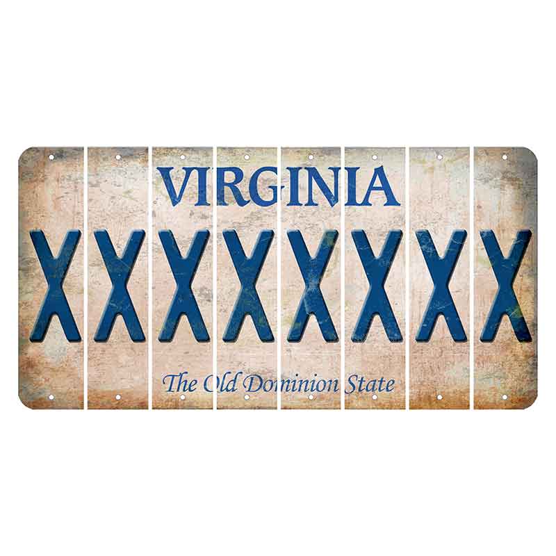 Virginia Cut License Plate Strips (Set of 8) X