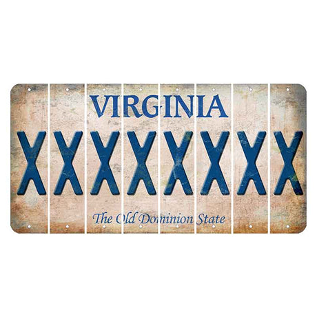 Virginia Cut License Plate Strips (Set of 8) X