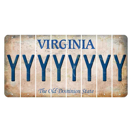 Virginia Cut License Plate Strips (Set of 8) Y