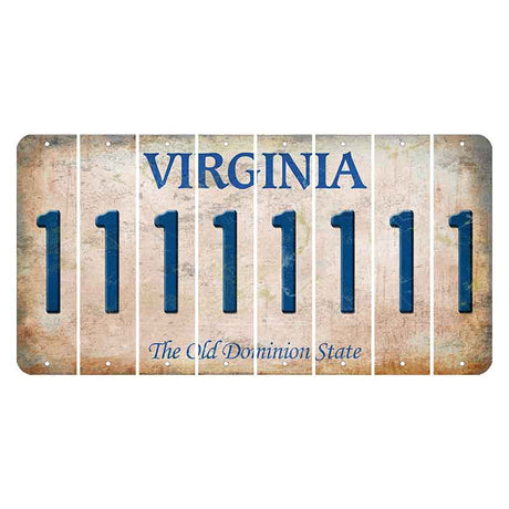 Virginia Cut License Plate Strips (Set of 8) 1