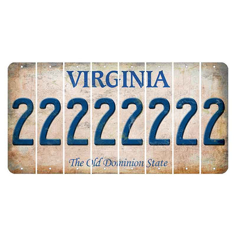 Virginia Cut License Plate Strips (Set of 8) 2