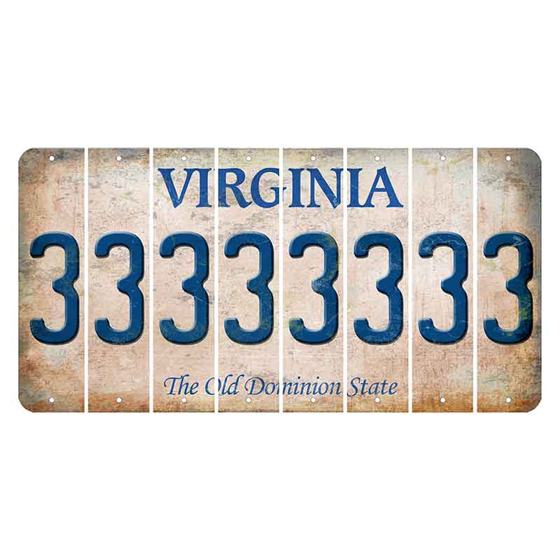 Virginia Cut License Plate Strips (Set of 8) 3