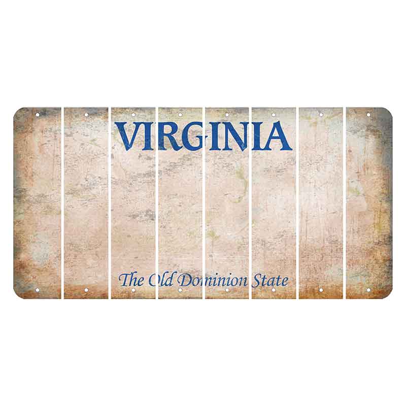 Virginia Cut License Plate Strips (Set of 8) Blank