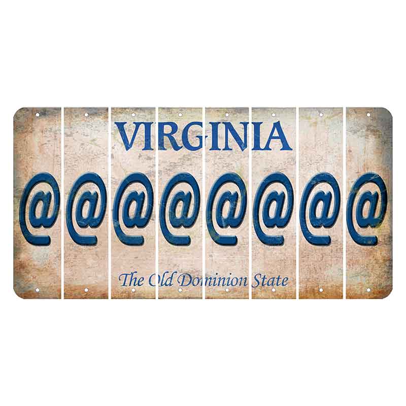 Virginia Cut License Plate Strips (Set of 8) At Sign