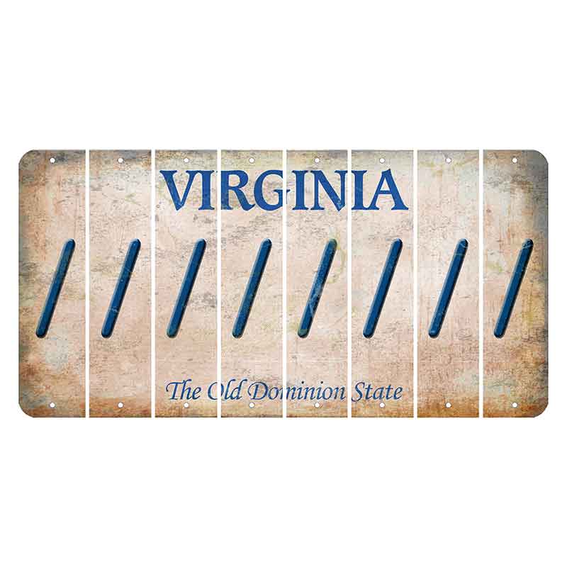 Virginia Cut License Plate Strips (Set of 8) Forward Slash