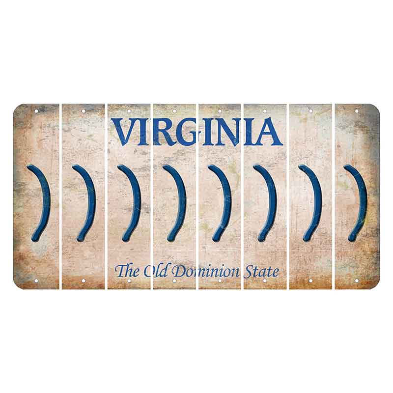 Virginia Cut License Plate Strips (Set of 8) Parenthesis - Right