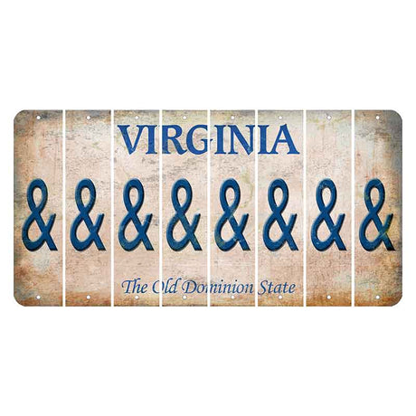 Virginia Cut License Plate Strips (Set of 8) And Sign