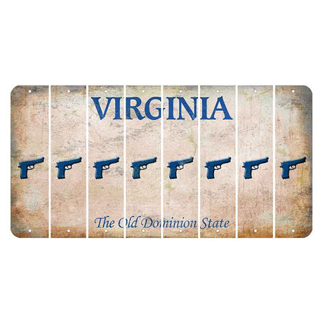 Virginia Cut License Plate Strips (Set of 8) Handgun