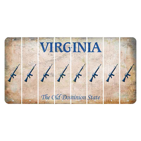 Virginia Cut License Plate Strips (Set of 8) Rifle