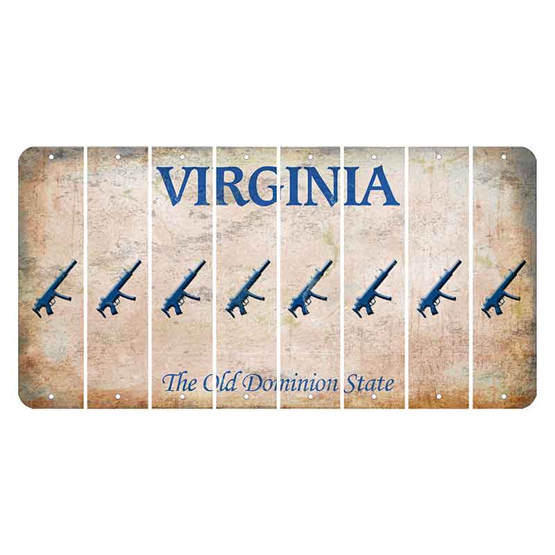 Virginia Cut License Plate Strips (Set of 8) Submachine Gun