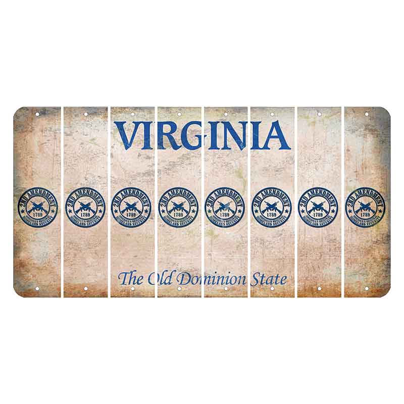 Virginia Cut License Plate Strips (Set of 8) 2nd Amendment