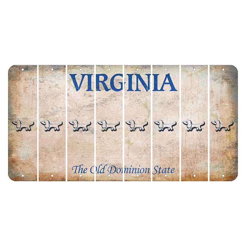 Virginia Cut License Plate Strips (Set of 8) Dog