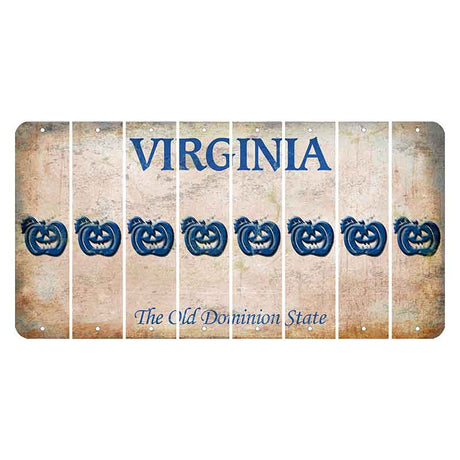 Virginia Cut License Plate Strips (Set of 8) Pumpkin