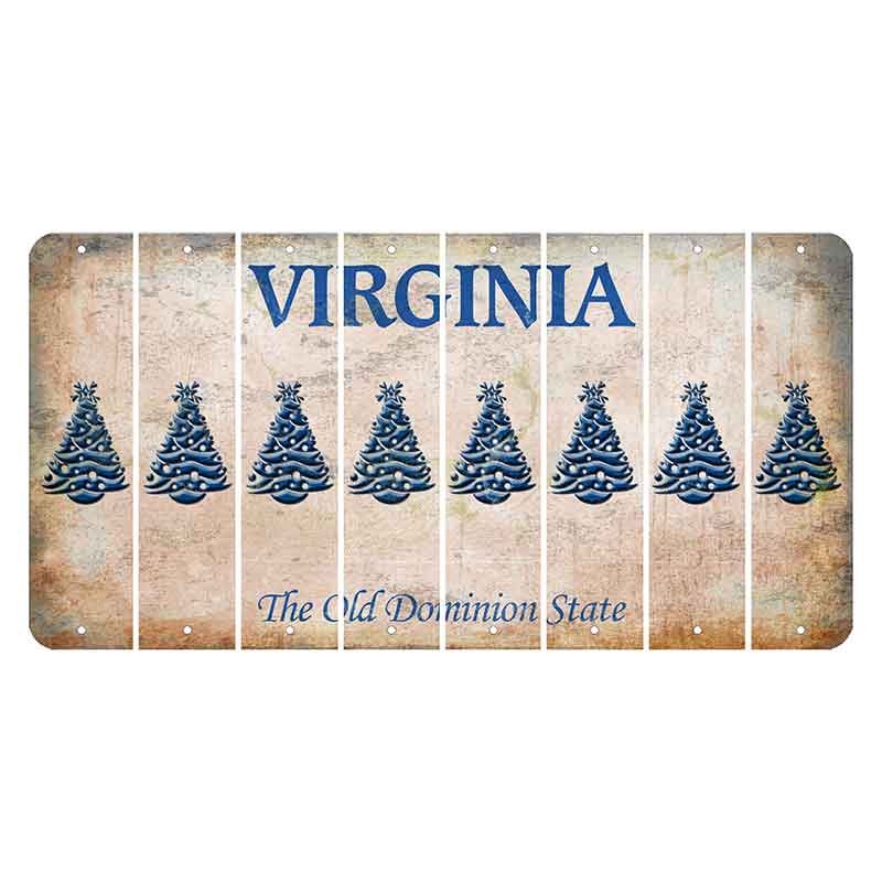 Virginia Cut License Plate Strips (Set of 8) Christmas Tree