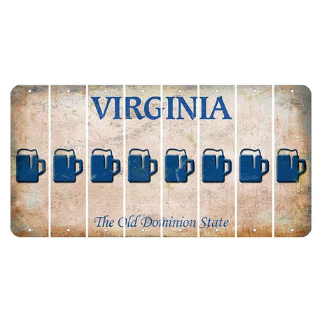 Virginia Cut License Plate Strips (Set of 8) Beer Mug