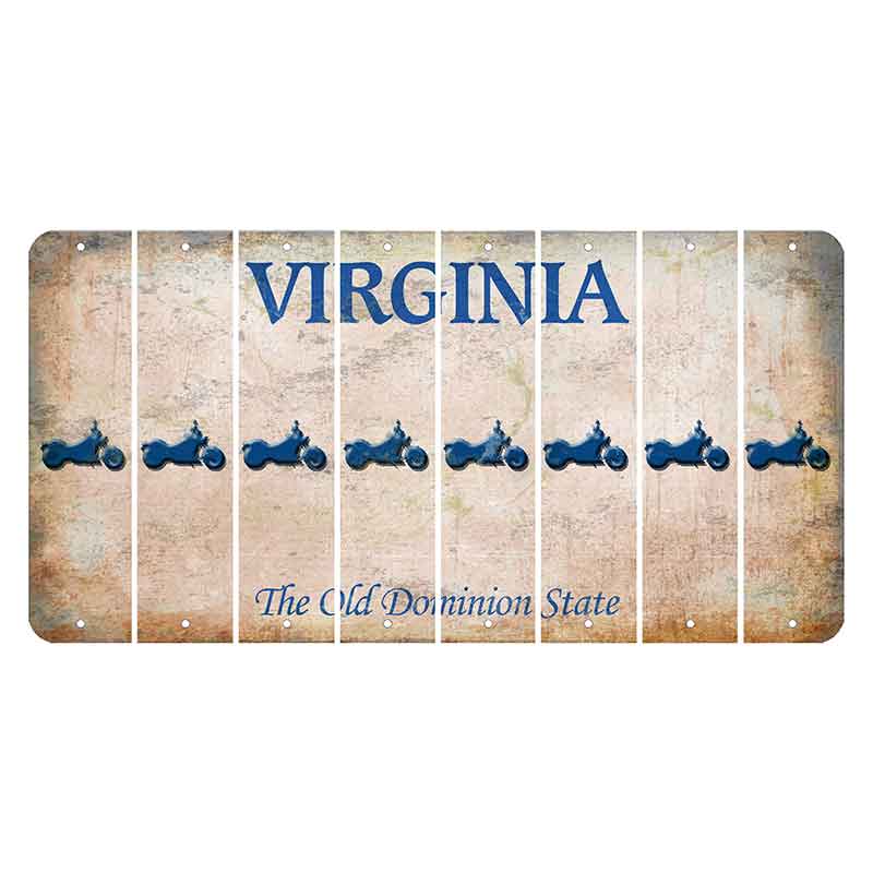 Virginia Cut License Plate Strips (Set of 8) Motorcycle