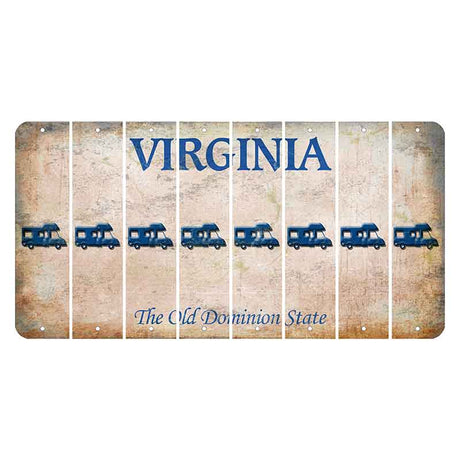 Virginia Cut License Plate Strips (Set of 8) Camper