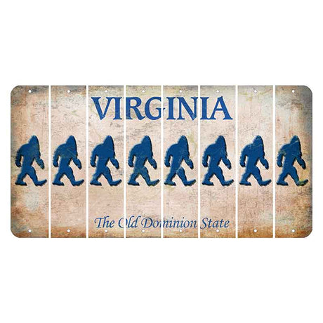 Virginia Cut License Plate Strips (Set of 8) Bigfoot