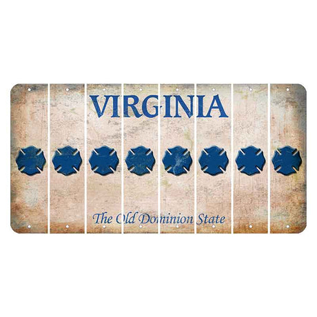 Virginia Cut License Plate Strips (Set of 8) Fire Badge