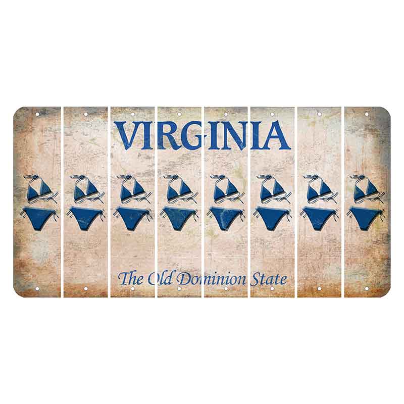 Virginia Cut License Plate Strips (Set of 8) Bikini